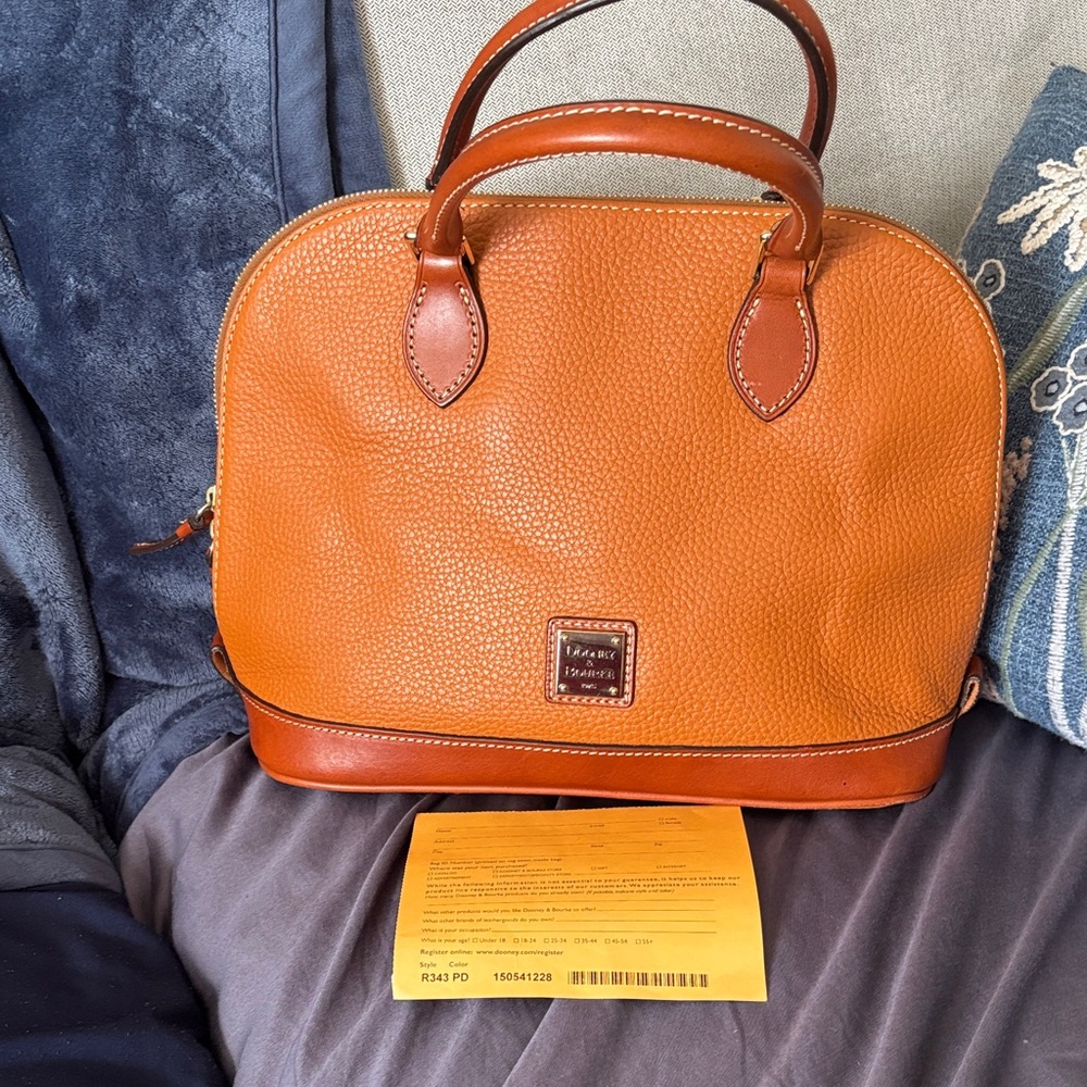 Dooney & Bourke Caramel Orange Pebbled Leather Satchel